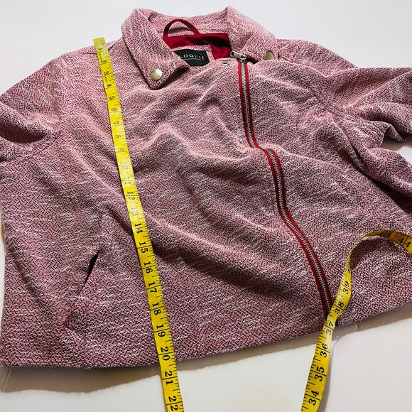Eloquii Soft Heathered Moto Zip Up Jacket Size 18 20 Red - Picture 9 of 11
